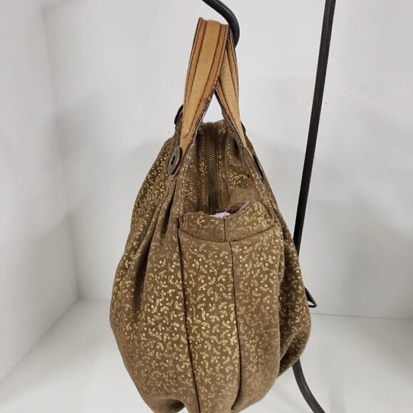 Gap Y2K Hobo Bag Brown Floral Boho Cottagecore Leather Fairy - Picture 3 of 12